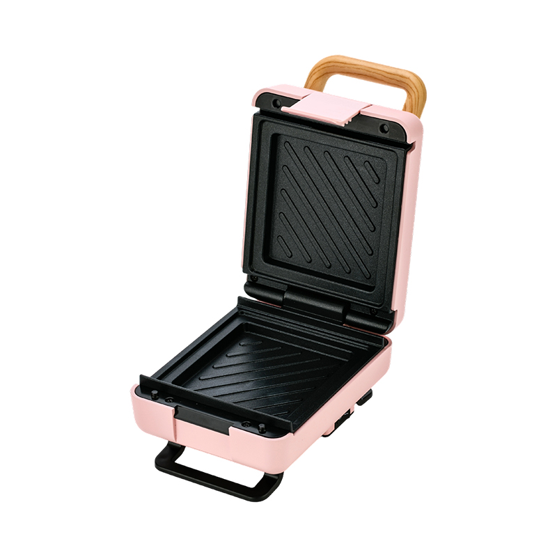 BJX-S015 เครื่องทำแซนวิชพร้อมที่จับลายไม้และจานคงที่