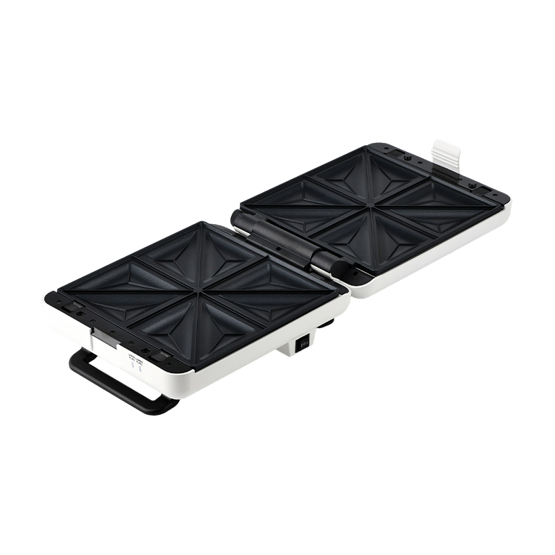 BJX-S026 เครื่องทำแซนด์วิชและย่างแบบเปิด 180° แบบ 4 ชิ้นพร้อมระบบควบคุม 3 ระดับและถาดรองน้ำมันหยด